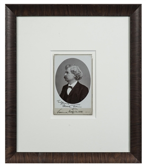 Mark Twain Signed & Inscribed 1898 Original Cabinet Photograph From Austria (JSA)
